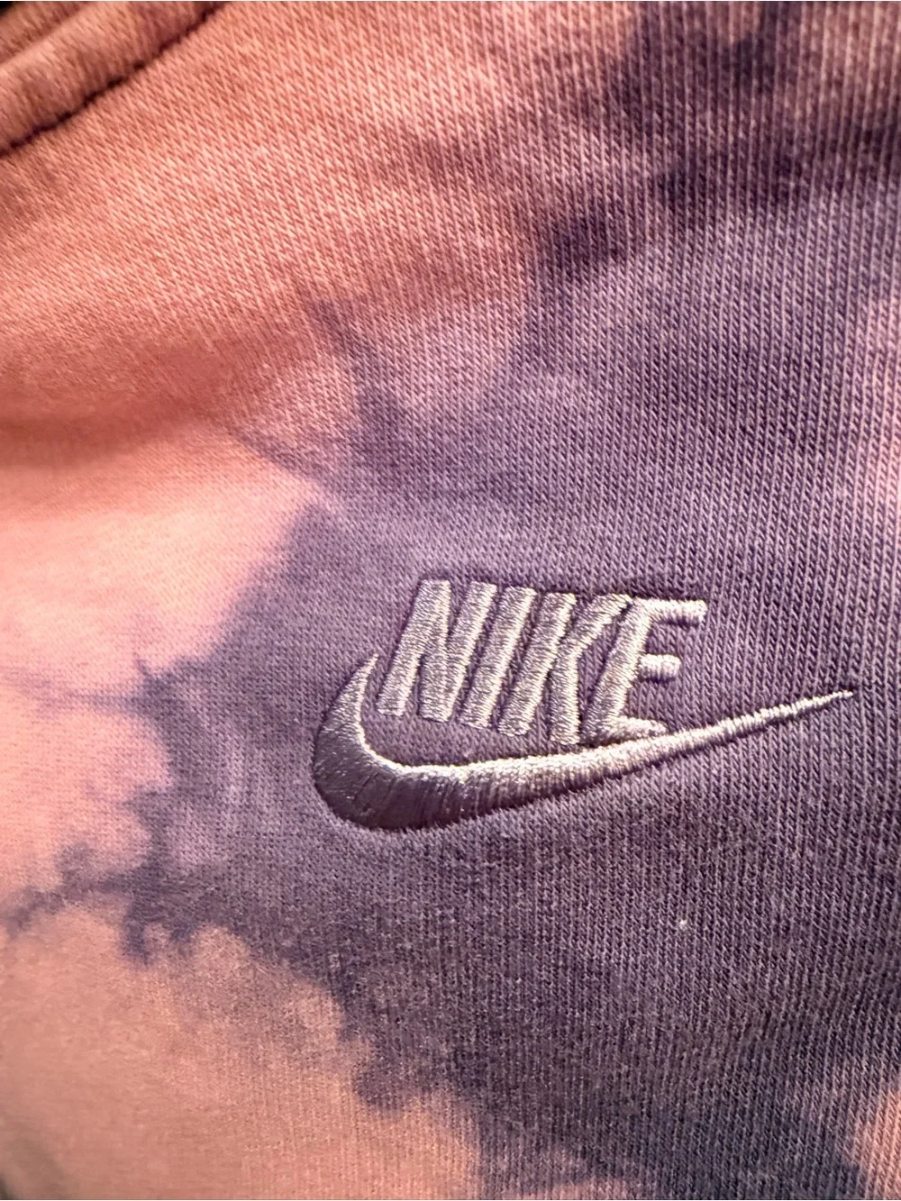 Nike Pink and Purple Tie-Dye Pullover Hoodie. Girls size Large